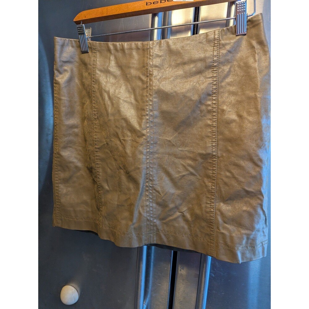 Women's Free People Brown backzip lined mini skirt sz 10